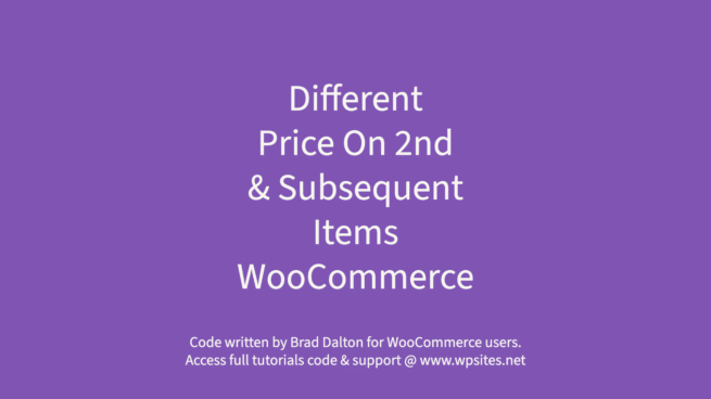Fixed Price On 1st Item Adding Discount on 2nd & Subsequent Items - WooCommerce