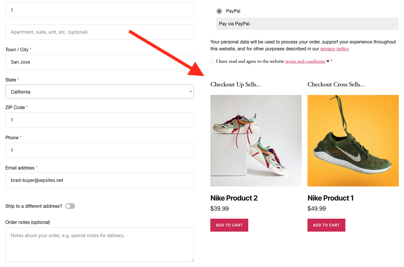 WooCommerce Checkout Page Up Sells & Cross Sells