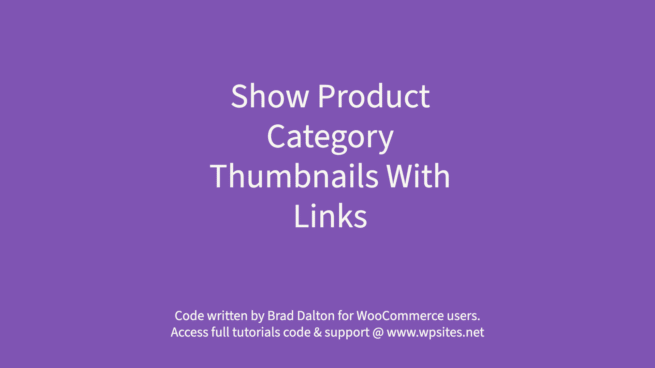 Show WC Product Category Thumbnails With Links