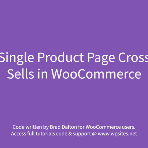 Single Product Page Cross Sells