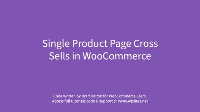 Single Product Page Cross Sells