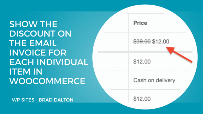 Show the discount on the email invoice for each Individual Item in WooCommerce
