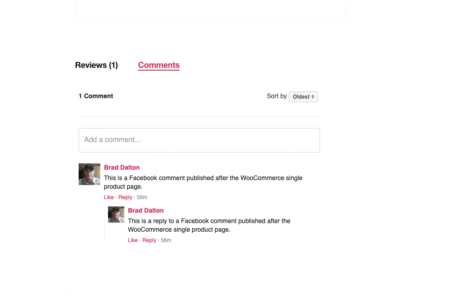 Single Product Page Comments