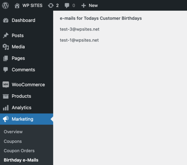 If Today is Customers Birthday Show Email in WooCommerce