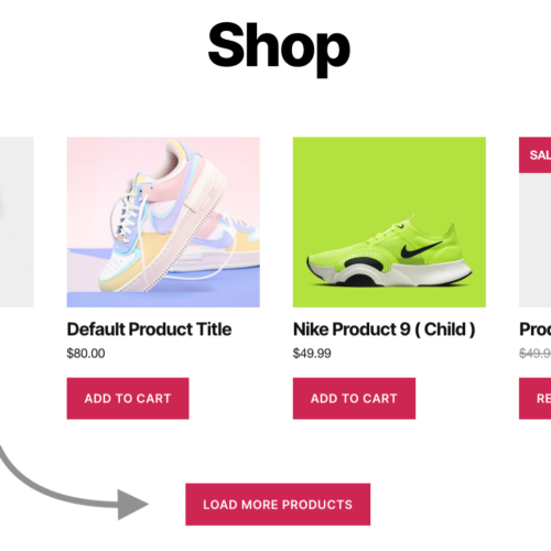 Infinite Scroll Shop Page Products WooCommerce
