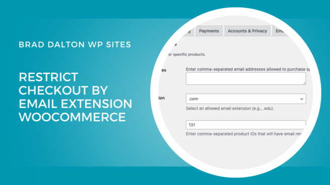 Restrict Checkout by Email Extension WooCommerce