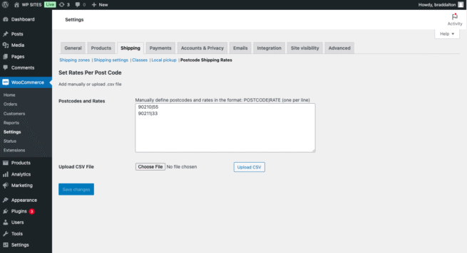 Post Code Rates For WooCommerce Shipping