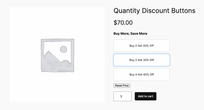 Quantity Discount Buttons Per Product in WooCommerce