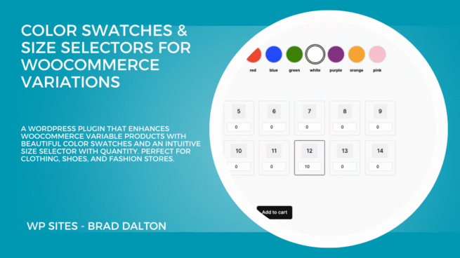 Color Swatches & Size Selectors for WooCommerce Variations