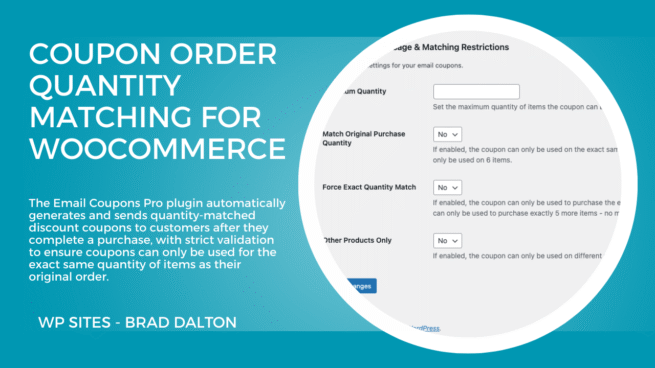 Coupon Order Quantity Matching for WooCommerce