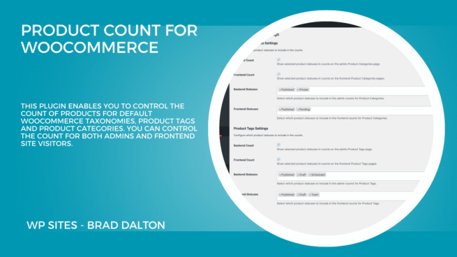 Product Count for WooCommerce categories and tags
