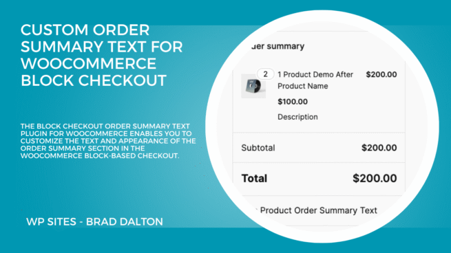 Block Checkout Order Summary Text