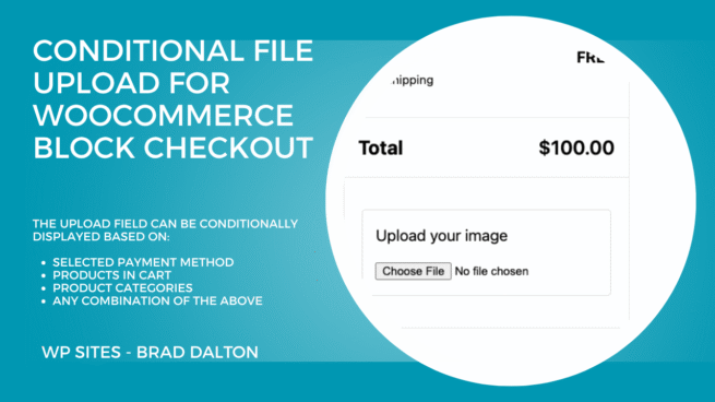 Conditional File Upload For WooCommerce Block Checkout