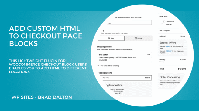 Add Custom HTML To Checkout Page Blocks