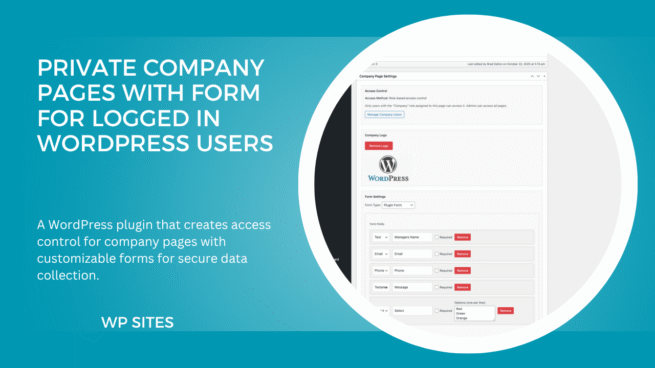 Private Company Form for Logged In WordPress Users